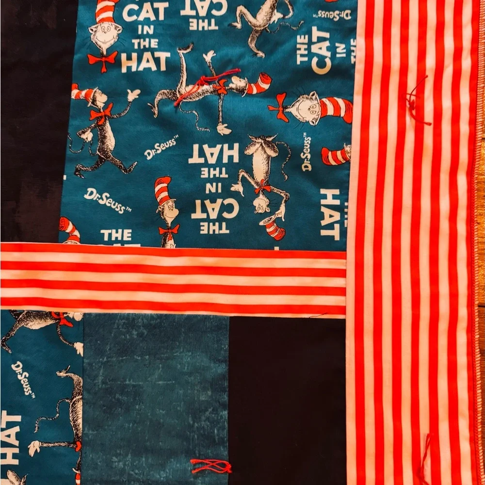 Handmade Dr Seuss Cat in the Hat quilt! One of a kind!